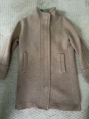 J. Crew Taupe Stadium Cloth Wool-Blend Coat